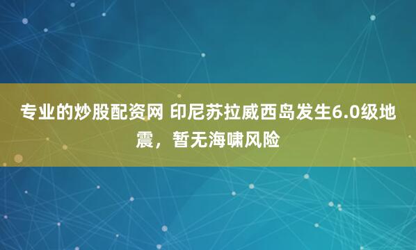 专业的炒股配资网 印尼苏拉威西岛发生6.0级地震，暂无海啸风险