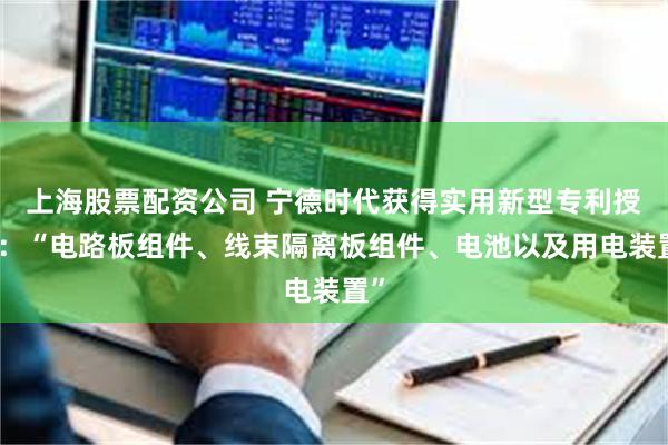 上海股票配资公司 宁德时代获得实用新型专利授权：“电路板组件、线束隔离板组件、电池以及用电装置”