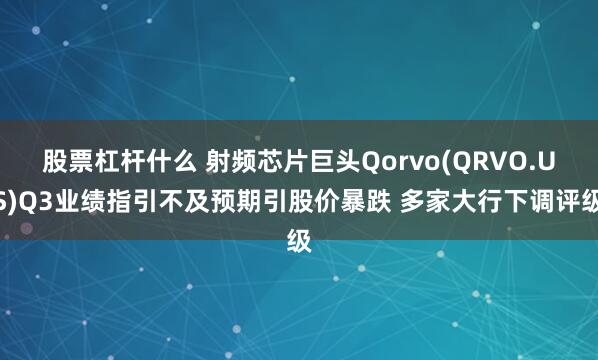 股票杠杆什么 射频芯片巨头Qorvo(QRVO.US)Q3业绩指引不及预期引股价暴跌 多家大行下调评级