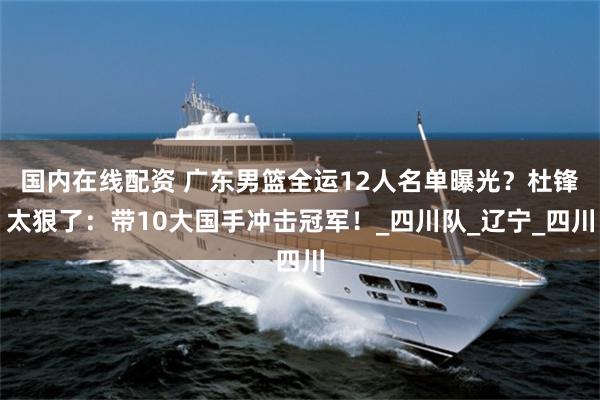 国内在线配资 广东男篮全运12人名单曝光？杜锋太狠了：带10大国手冲击冠军！_四川队_辽宁_四川