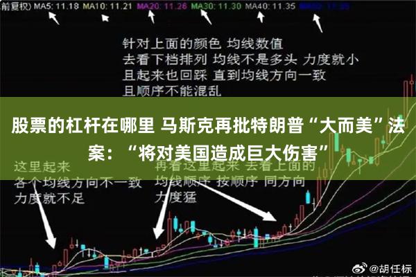 股票的杠杆在哪里 马斯克再批特朗普“大而美”法案：“将对美国造成巨大伤害”